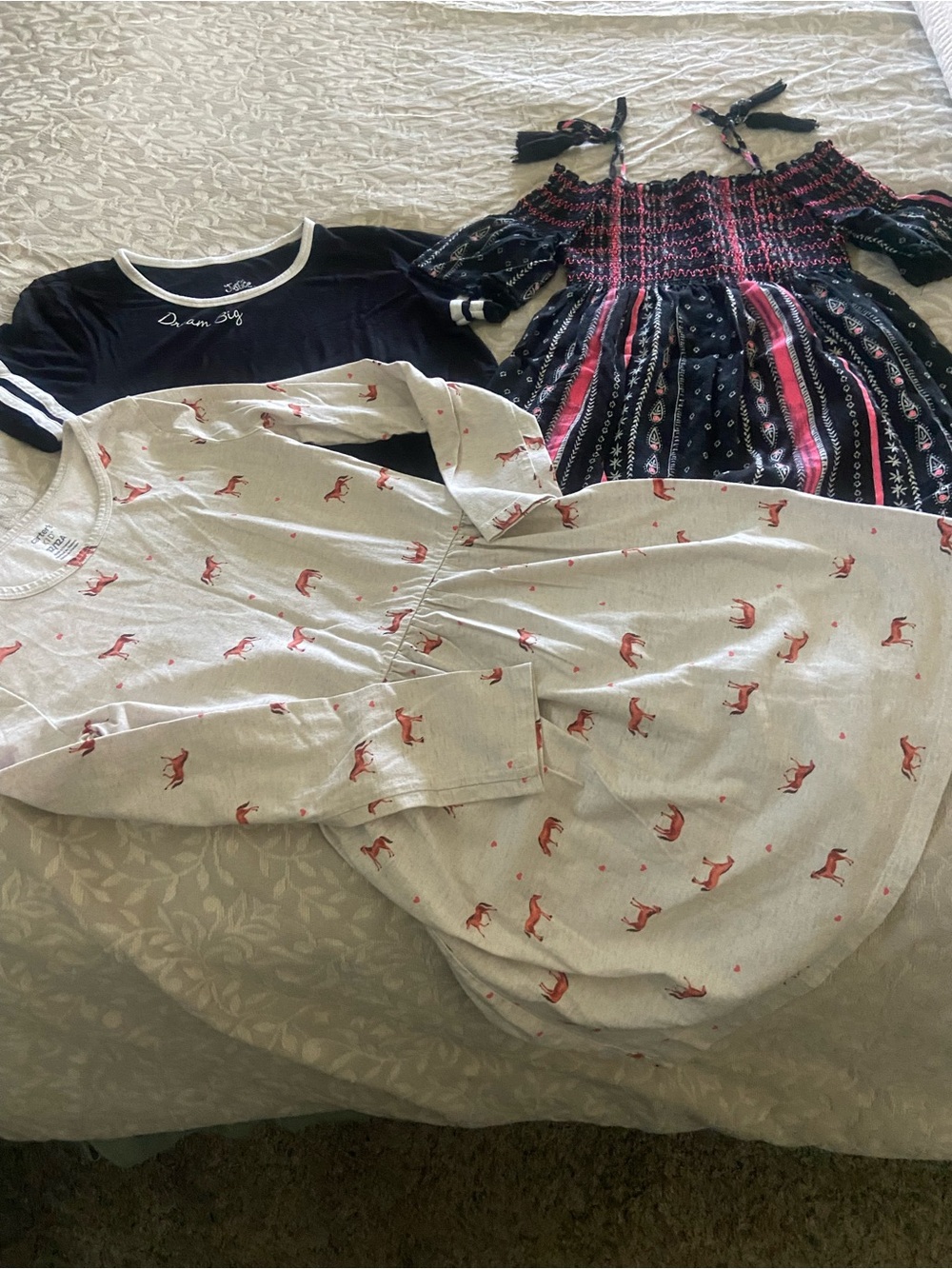 Girls size 10-12 MUDD, Justice & Carters 3-piece lot. Super cute pieces.